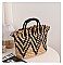 Fashion Whole Straw Print Tote Bag