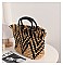 Fashion Whole Straw Print Tote Bag