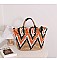 Fashion Whole Straw Print Tote Bag