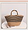 Bamboo Handle Straw Shopper Tote