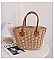 Shoulder Straw Beaded Hand Tote Bag