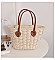 Shoulder Straw Beaded Hand Tote Bag