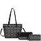 black 3-in-1 Oval Monogram Handbag / Crossbody Wallet Set