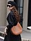Genuine Leather Half moon Shoulder Bag