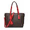 3 IN 1 STYLISH MODERN MONOGRAM TOTE CROSSBODY AND CLUTCH SET