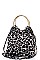 ANIMAL PATTERN FABRIC SHOULDER BAG