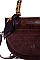 SCARF HANDLE CROCO TEXTURED CROSSBODY BAG