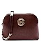 Emblem Double Compartment Dome Cross Body Messenger