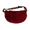 Large Vegan Fur Striped Strap Fashion Fanny Pack With Hand Pockets MEZA1488