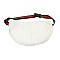 Large Vegan Fur Striped Strap Fashion Fanny Pack With Hand Pockets MEZA1488