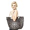 LEOPARD PRINT ROPE HANDLE BIG TOTE