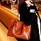 Smooth Genuine Leather Satchel - Shoulder Bag