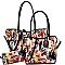 Obama Magazine Print Patent 3 Pcs Tote Wallet Set