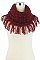 Fringe Knitted Infinity Scarves - Dozen / 12pcs