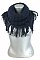 Fringe Knitted Infinity Scarves - Dozen / 12pcs