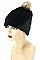 Pack of 12 (pieces) Assorted Faux Fur Pom Pom Crochet Beanies FM-AACG0946