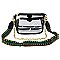 Trendy  Visible Clear 2-in-1 Crossbody Bag with Guitar Strap