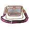 Trendy  Visible Clear 2-in-1 Crossbody Bag with Guitar Strap