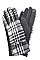 Pack of 12 Fashion Assorted Plaid Pattern Touch Screen Gloves