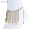 TRENDY TASSEL CHAIN ANKLET WITH CRYSTAL TEAR DROPS