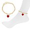 ADJUSTABLE ANKLET WITH CRYSTAL HEART CHARM