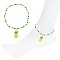 CRYSTAL BEADED AND ENAMEL COATED CHARM STRETCH ANKLET