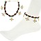 CRYSTAL TRENDY BEE CHARM STRIPPED CHAIN ANKLET