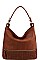 MESH FRONT HOBO BAG WITH LONG STRAP