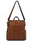FASHION SMOOTH PLAIN TEXTURE CONVERTIBLE BACKPACK