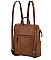 FASHION SMOOTH PLAIN TEXTURE CONVERTIBLE BACKPACK