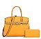 2 IN 1 Padlock Accented Classic Satchel With Wallet