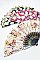 PACK OF 12 Flower Print Hand Folding Fan - Party Favor