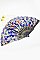 PACK OF 12 Flower Print Hand Folding Fan - Party Favor