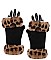 LEOPARD FUR OPEN FINGER GLOVES