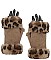 LEOPARD FUR OPEN FINGER GLOVES