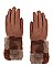 COLOR BLOCK SOFT FUR GLOVES
