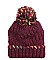 MULTI COLOR THREAD POM BEANIE