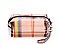 SEMI TRANSPARENT RAINBOW CHECK POUCH