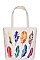 MULTI COLOR FEATHER WATER COLOR PRINT ECCO TOTE BAG