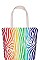 RAINBOW ZEBRA PRINT ECCO TOTE BAG