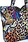 MULTI COLOR RAINBOW LEOPARD PRINT ECCO TOTE BAG