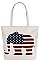 US FLAG ELEPHANT PRINT CANVAS TOTE BAG