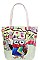 SMART OWL PRINT CANVAS TOTE BAG