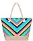 CHEVRON PATTERN RAINBOW NATURAL SHOPPER