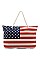 LARGE AMERICAN FLAG PRINT Canvas Tote / BEACH TOTE BAG FM-AOB707