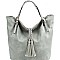 LARGE BRAIDED TASSEL TOTE