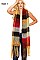 TRENDY PLAID PATTERN MULTI TONE FRINGE SCARF