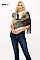 TRENDY PLAID PATTERN MULTI TONE FRINGE SCARF