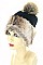 Fashionable Faux Fur Pom Pom Beanies FM-AT158