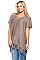 Fashionable Fringe Poncho with Button on the Side FM-AV207